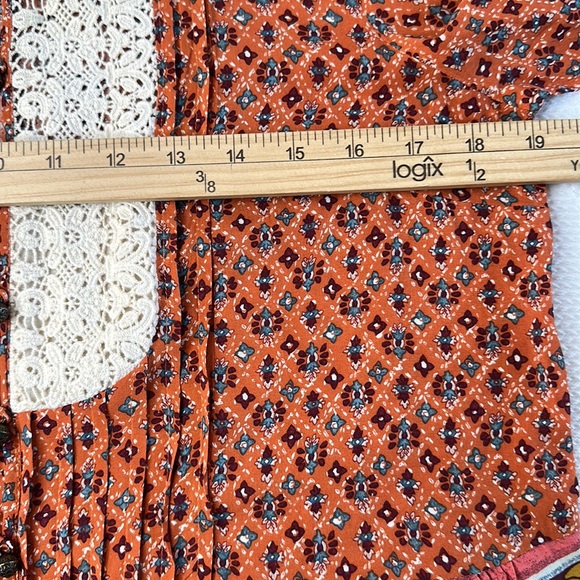 Anthropologie Maeve Hiver Blouse Button Front Lace Boho Sz 6 - Picture 8 of 11